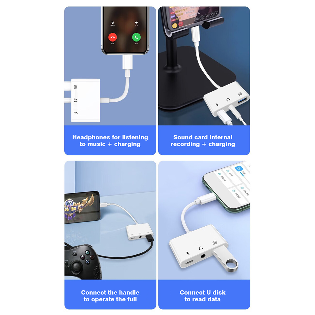 Adaptador 3 em 1 Lightning par - Transmission Jack Adapter avaliação e preço