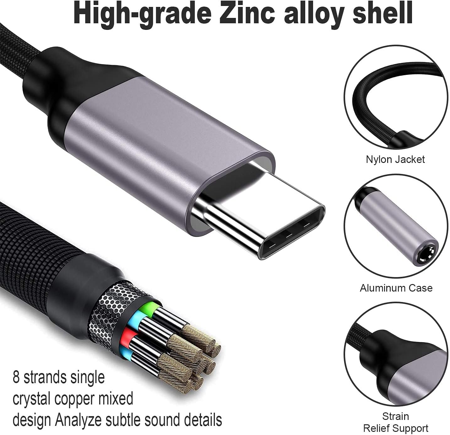USB Tipo C para 3.5mm Aux Adap - Transmission Jack Adapter avaliação e preço